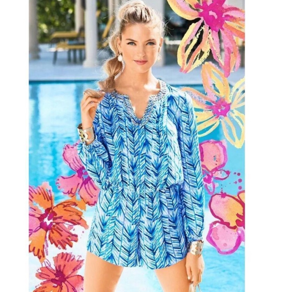 Lilly Pulitzer Colby Romper In Lapis Blue